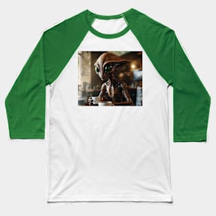 Coffee Alien Baseball T-Shirt